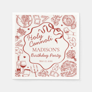 Italian Pasta Holy Cannoli Birthday Party Napkin