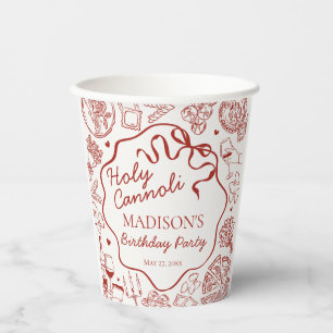 Italian Pasta Holy Cannoli Birthday Party Paper Cups