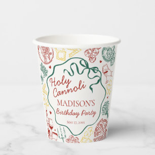 Italian Pasta Holy Cannoli Birthday Party Paper Cups