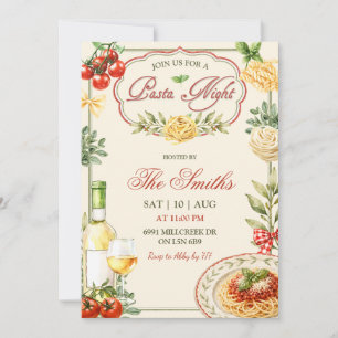 Italian Pasta Night Dinner Party Invitation