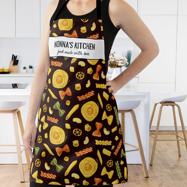 Italian Pasta Restaurant, Chef Nonna Custom Text Apron (Creator Uploaded)