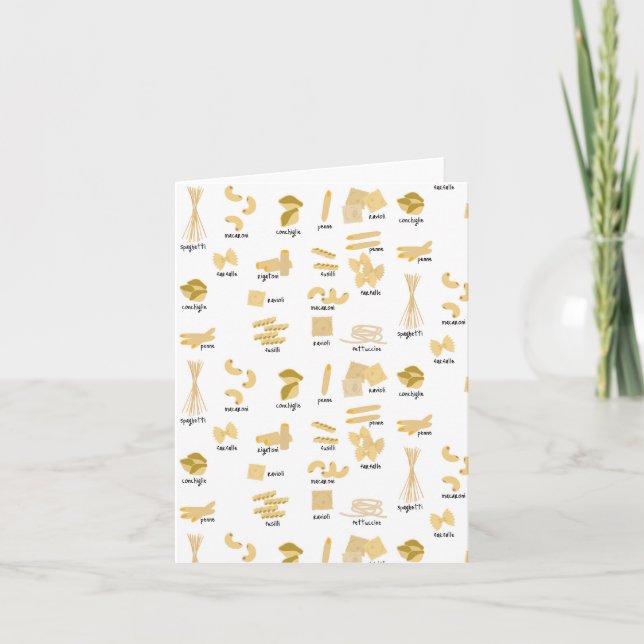 Italian Pasta Shapes & Names Pattern Card (Front)