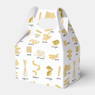 Italian Pasta Shapes & Names Pattern Favour Box