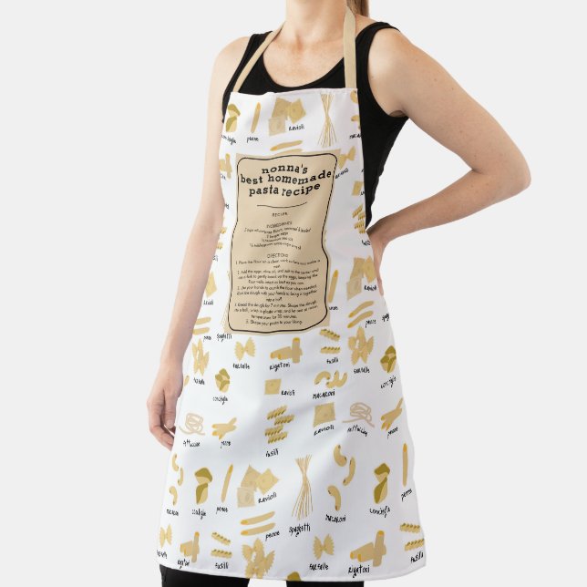 Italian Pasta Shapes & Names Recipe Nonna Keepsake Apron (Insitu)