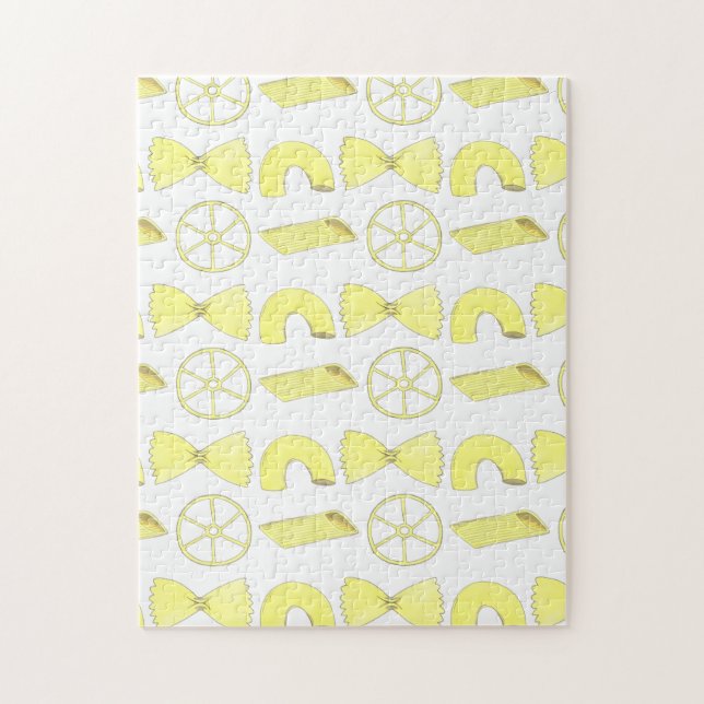 Italian Pasta Shapes Penne Bowtie Elbow Macaroni Jigsaw Puzzle (Vertical)