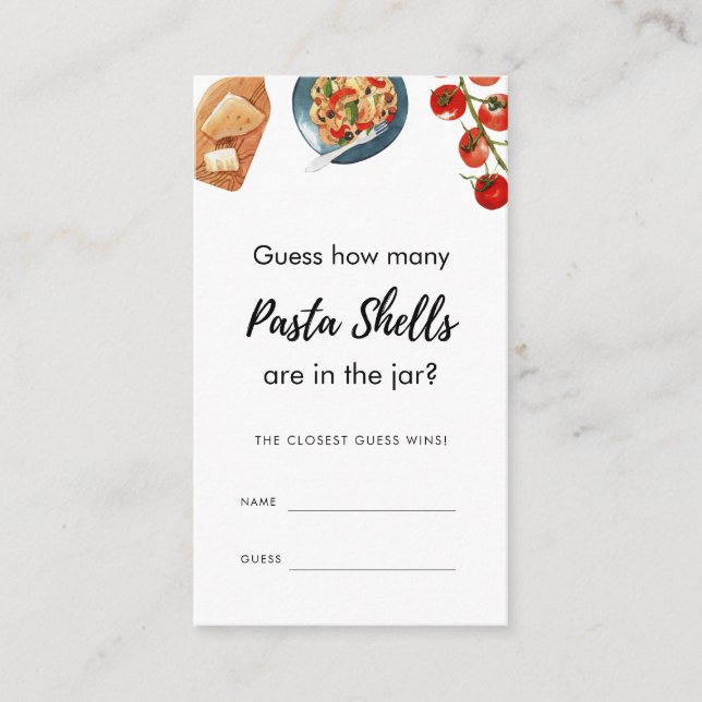 Italian Pasta Shells Guessing Game That's Amore Enclosure Card (Front)