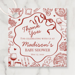 Italian Pasta Special Delivery Baby Shower Favour Tags