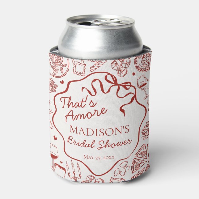 Italian Pasta Thats Amore Bridal Shower Favour Can Cooler (Can Front)