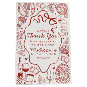 Italian Pasta Thats Amore Bridal Shower Favour Medium Gift Bag