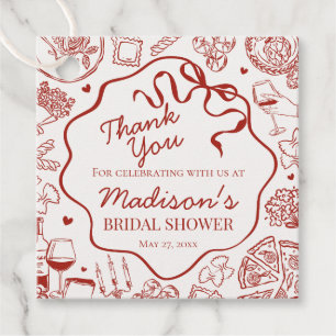 Italian Pasta Thats Amore Bridal Shower Favour Tags