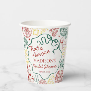 Italian Pasta Thats Amore Bridal Shower Paper Cups