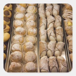 Italian pastries square sticker