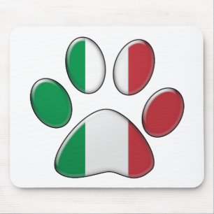Italian patriotic cat mouse pad