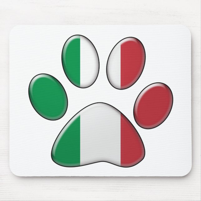Italian patriotic cat mouse pad (Front)