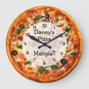 Italian Pizza Business Wall Clocks