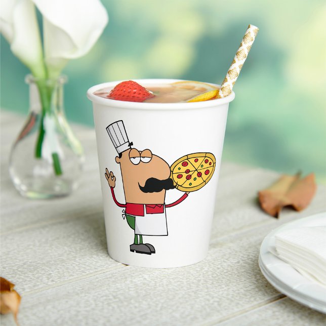 Italian Pizza Chef Paper Cups (Creator Uploaded)