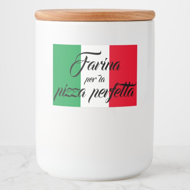 Italian Pizza flour Jar label - pizza chef present (Front)