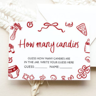 Italian Pizza Guess How Many Candies Game Ticket Enclosure Card