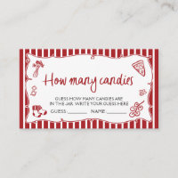 Italian Pizza Guess How Many Candies Game Ticket