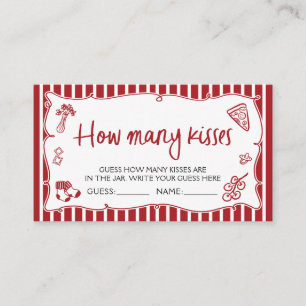 Italian Pizza Guess How Many Kisses Game Ticket Enclosure Card