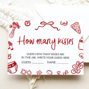 Italian Pizza Guess How Many Kisses Game Ticket Enclosure Card