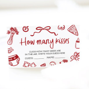 Italian Pizza Guess How Many Kisses Game Ticket Enclosure Card