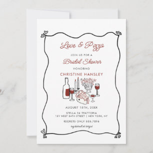 Italian Pizza Modern Bridal Shower  Invitation