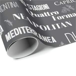 Italian Pizza Names Pizza Parlour Chef Wrapping Paper