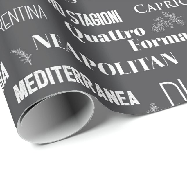 Italian Pizza Names Pizza Parlour Chef Wrapping Paper (Roll Corner)