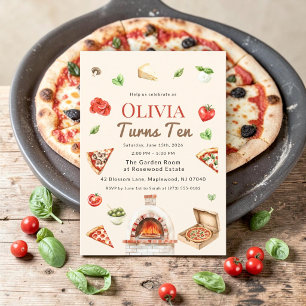 Italian Pizza Oven Tenth Birthday Invite