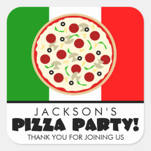 Italian Pizza Party Favour Stickers