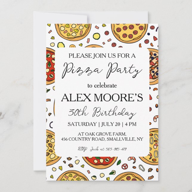 italian pizza party invitations (Front)
