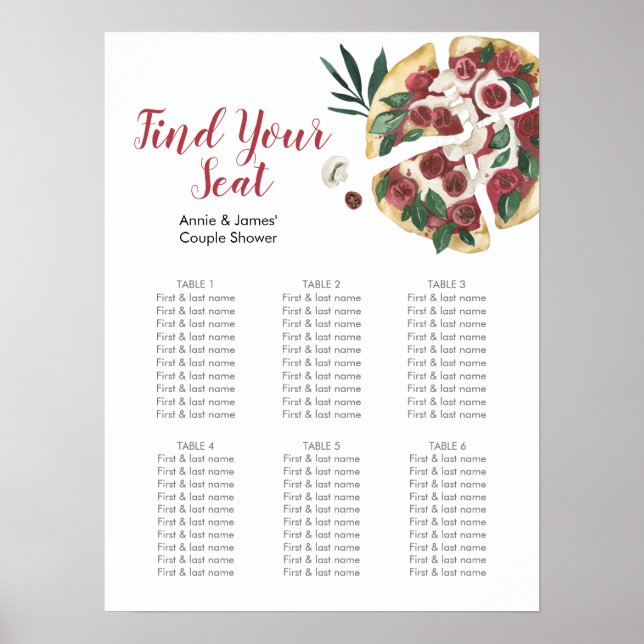 Italian Pizza Party Seating Chart (Front)