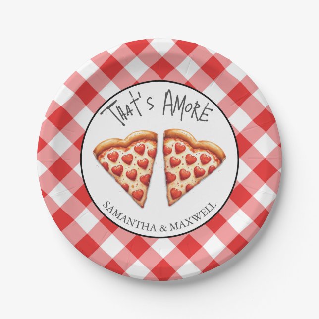Italian Pizza Party Tableware Paper Plate (Front)