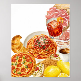 Italian Pizza Pasta poster kitchen