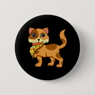 Italian Pizza Pie Cat Lover Cat Whisperer Animal 6 Cm Round Badge