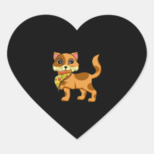Italian Pizza Pie Cat Lover Cat Whisperer Animal Heart Sticker