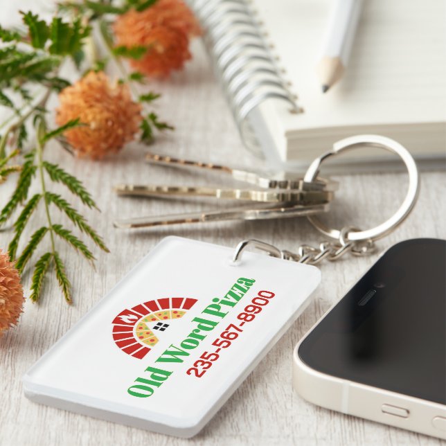Italian Pizza Restaurant Key Ring (Front Right)