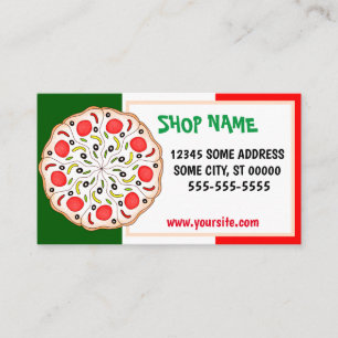 Italian pizza shop restaurant business card