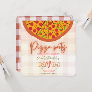 Italian pizza theme any year birthday invitation