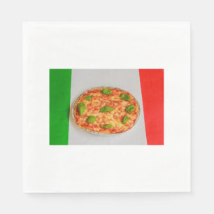 ITALIAN PIZZA WHITE LUNCHEON PAPER NAPKINS