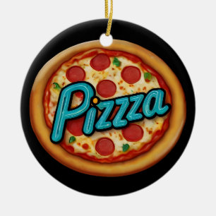Italian Pizzeria Pizza Kitchen or Restaurant Round Ceramic Ornament