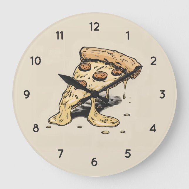 Italian Pizzeria Pizza Kitchen or Restaurant Round Large Clock (Front)