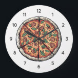 Italian Pizzeria Pizza Kitchen or Restaurant Round Large Clock<br><div class="desc">Bring the warm,  inviting atmosphere of an authentic Italian kitchen into your space with this Italian Pizzeria Pizza Kitchen or Restaurant Round Large Clock. Inspired by classic Italian pizzerias,  this stylish wall clock adds a delicious touch of culinary charm to any kitchen,  dining area,  café,  or restaurant.</div>