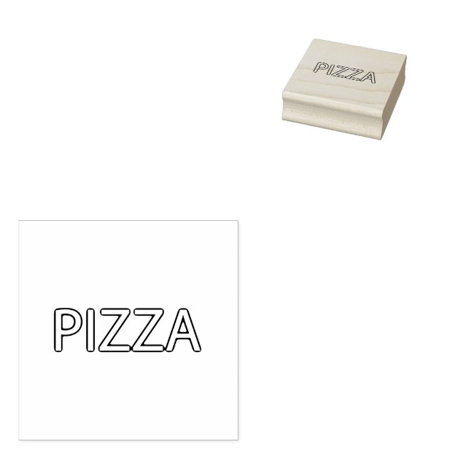 Italian Pizzeria Pizza Text Kitchen or Restaurant  Rubber Stamp (Stamped)