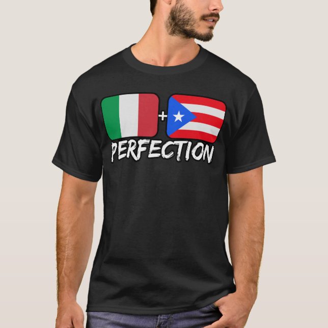 Italian Plus Puerto Rican Perfection Mix DNA Herit T-Shirt (Front)