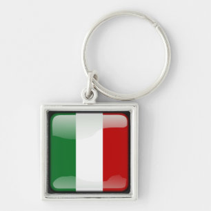 Italian polished flag key ring