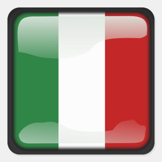 Italian polished square sticker (Front)