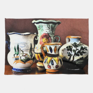 Italian Pottery Tea Towel
