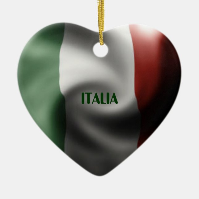 Italian Pride Ceramic Tree Decoration (Front)